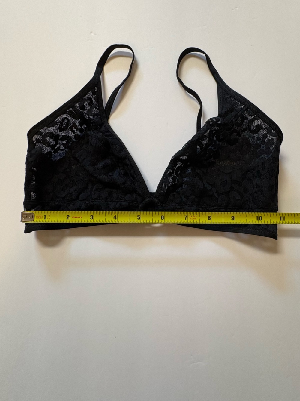 Free People Lace Triangle Bralette with Front Ring - Black S - Picture 9 of 10